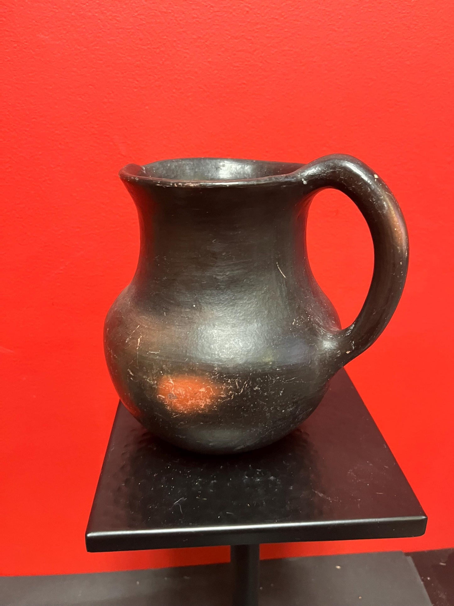 Spectacular 7 x 6 wide Colombian Clay water ewer   all signs point to  pre-Colombian but no certification  fab patina  great price