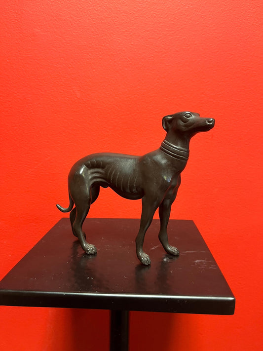 Stunning  8 x 6 high antique well detailed English bronze greyhound statue  fabulous bronze greyhound  wow