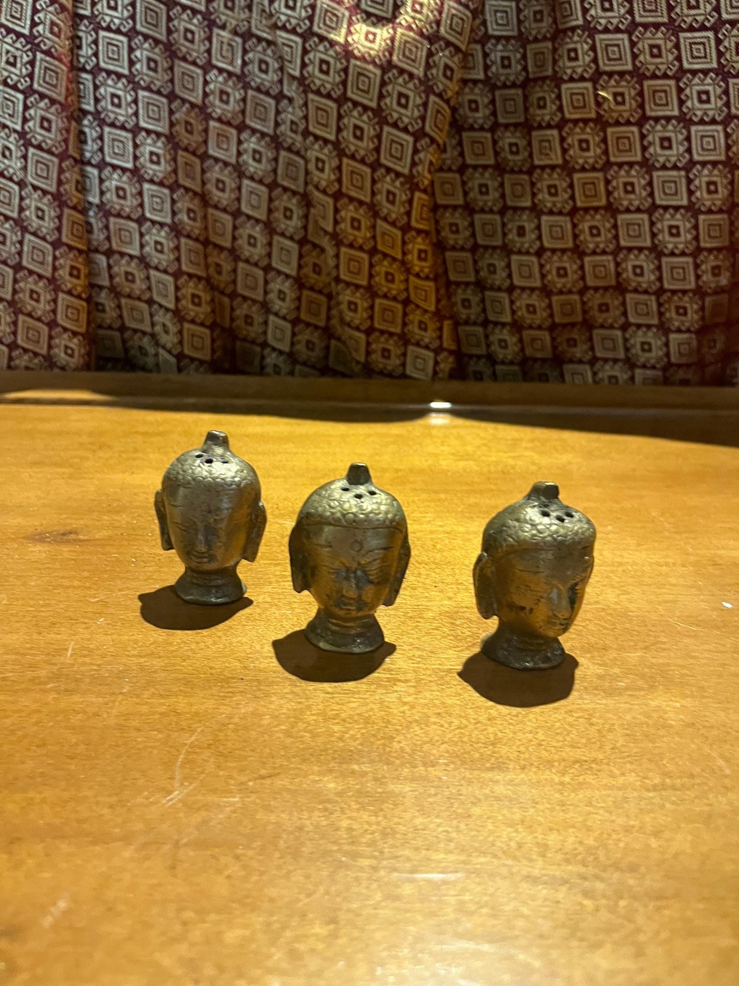 Nice little set of three Asian Buddha   brass beauties and 2 inches high eacj  price for all