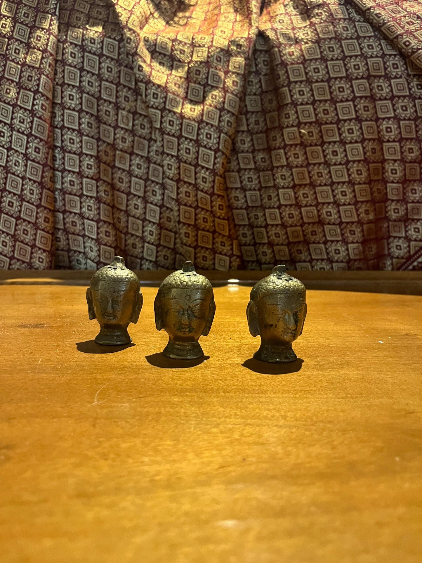 Nice little set of three Asian Buddha   brass beauties and 2 inches high eacj  price for all