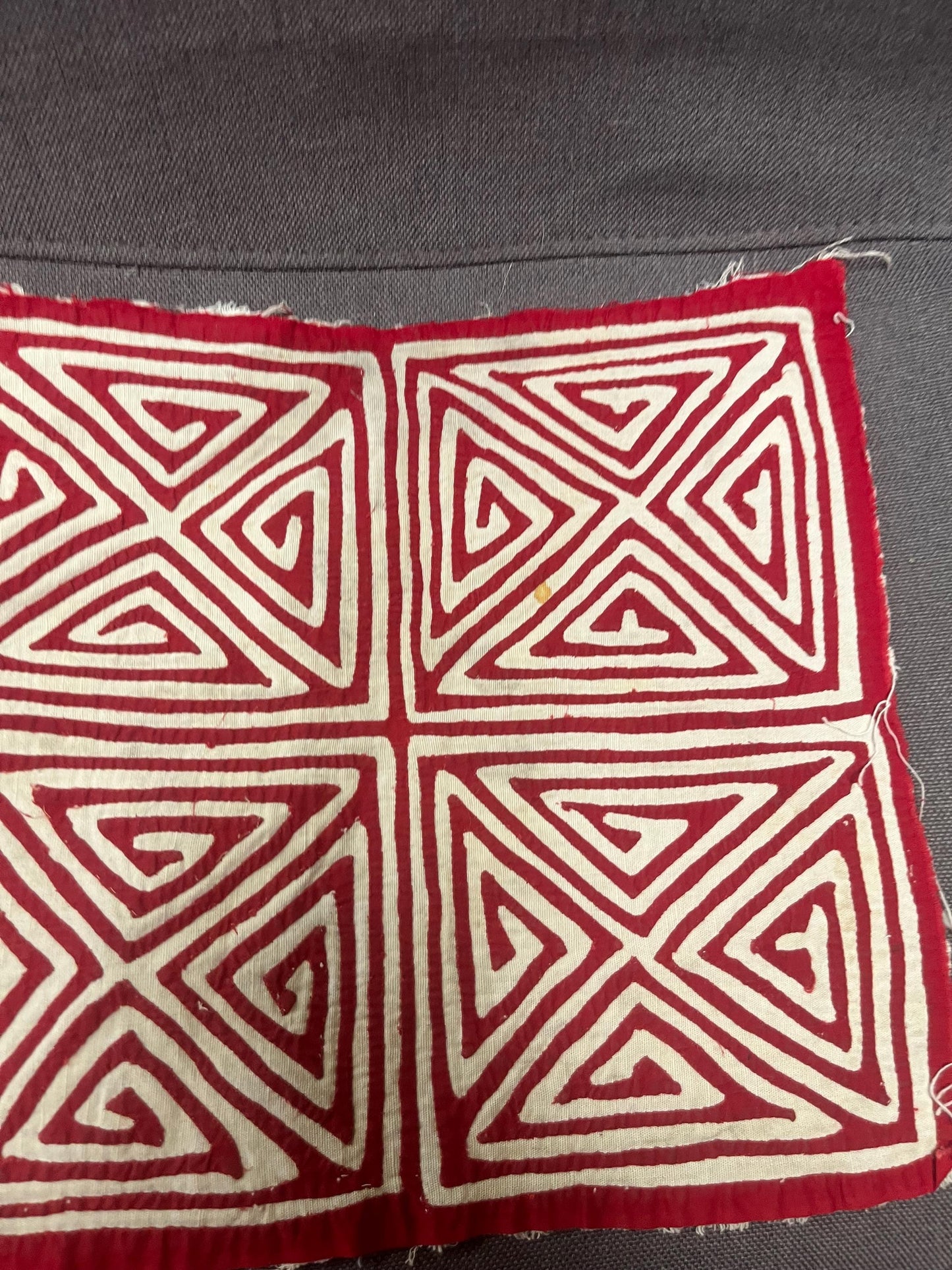 Lovely approximately 12 x 11  South American tribal mola fabric art piece  see photos