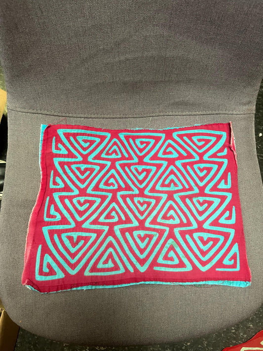 Lovely approximately 12 x 11  South American tribal mola fabric art piece  see photos
