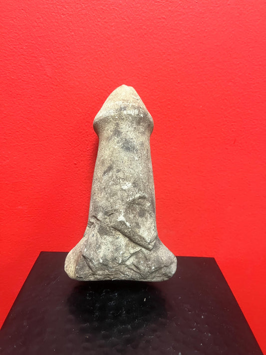Beautiful 7 inch tall  indigenous first nations, British Columbian old old old plummet stone tool  wonderful patina   unique shape