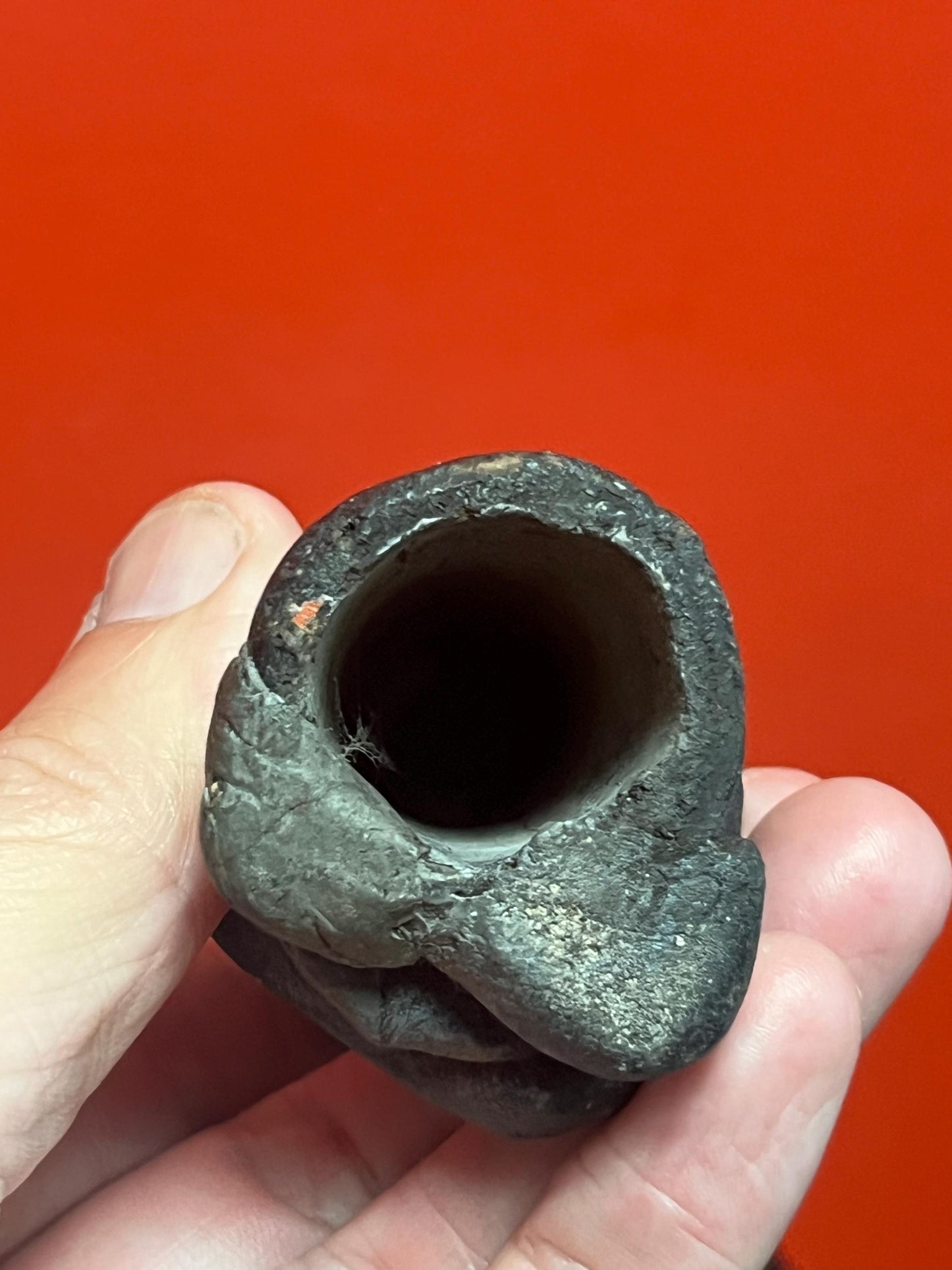 Lovely 9 inch long pre-Colombian Clay  whistle with amazing imagery  wow