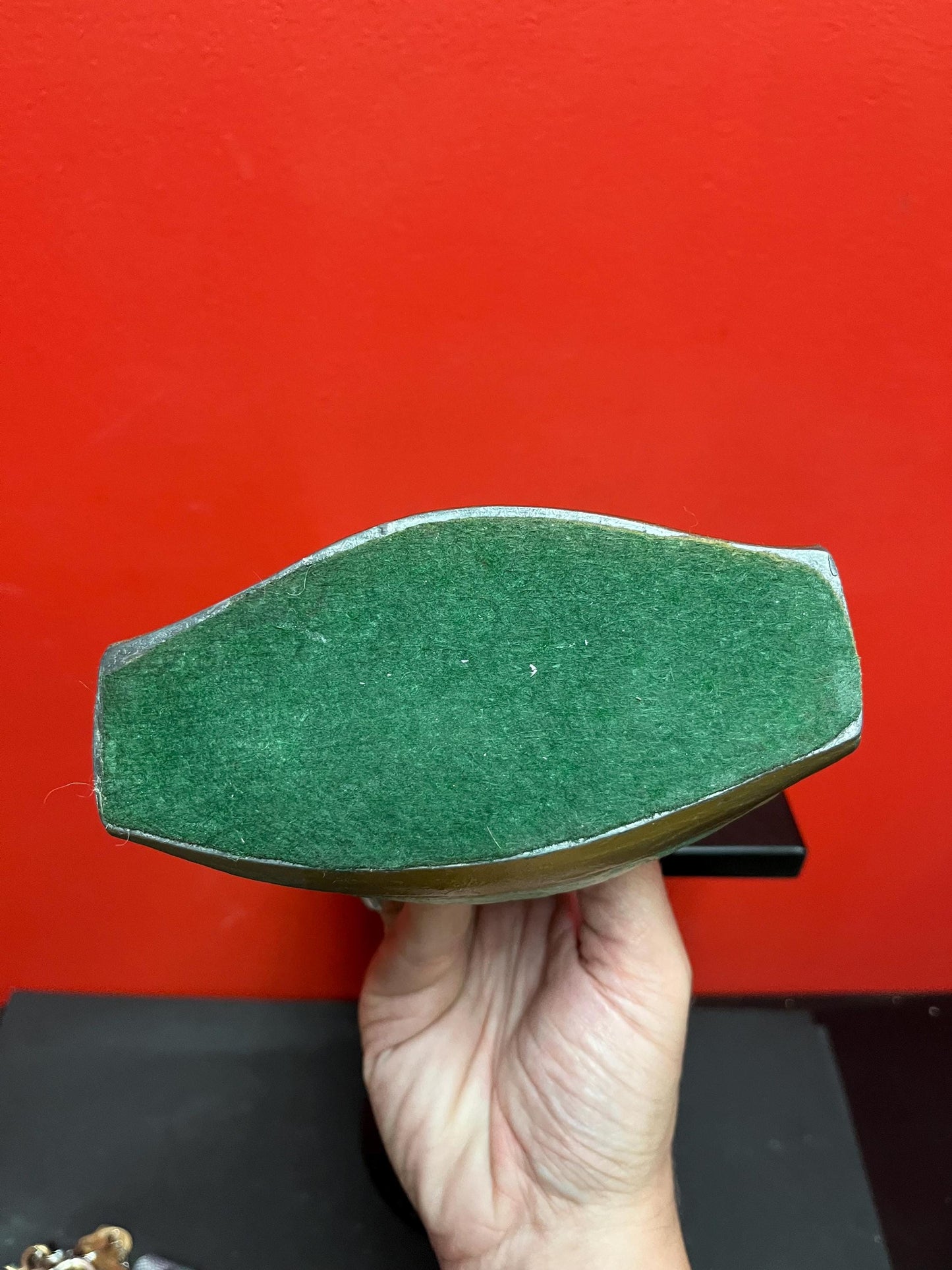 6 x 6 inch cast cold painted bronze Dutch statue  lovely patina - heavy and wonderful