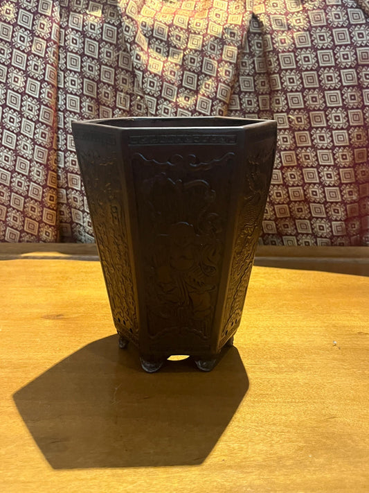 6 inch lovely Chinese purple clay antique Chinese planter  yixing ware  perfect condition