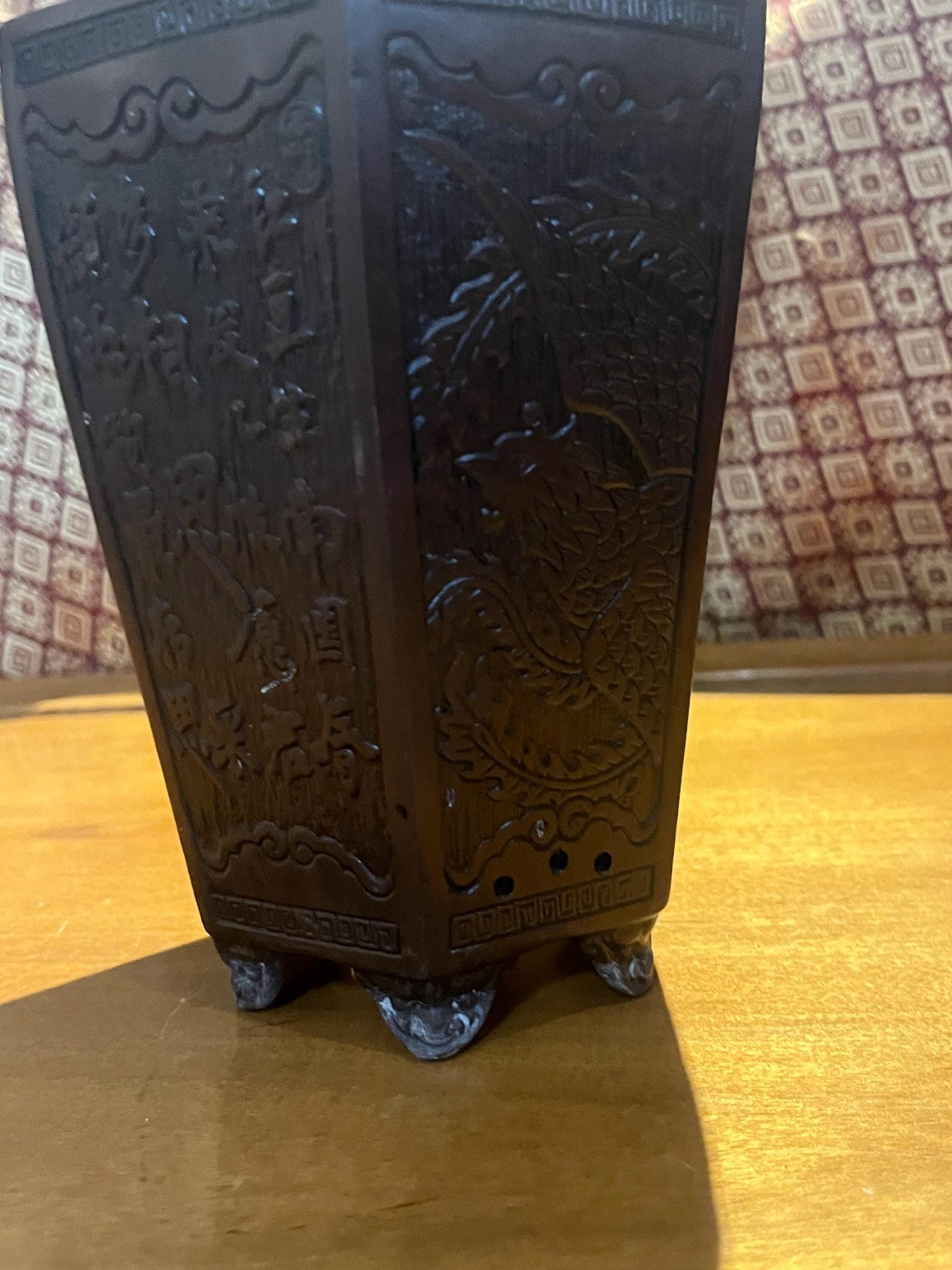 6 inch lovely Chinese purple clay antique Chinese planter  yixing ware  perfect condition