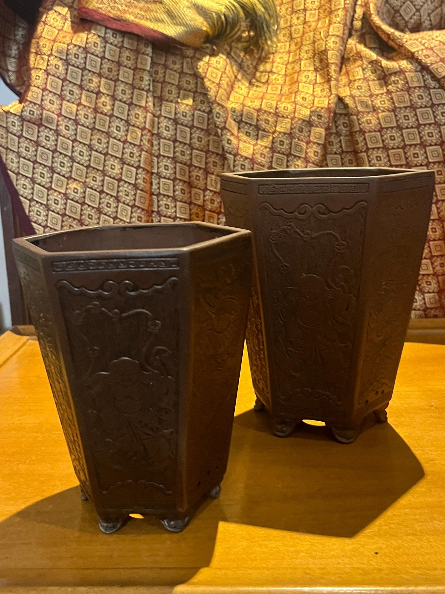 6 inch lovely Chinese purple clay antique Chinese planter  yixing ware  perfect condition