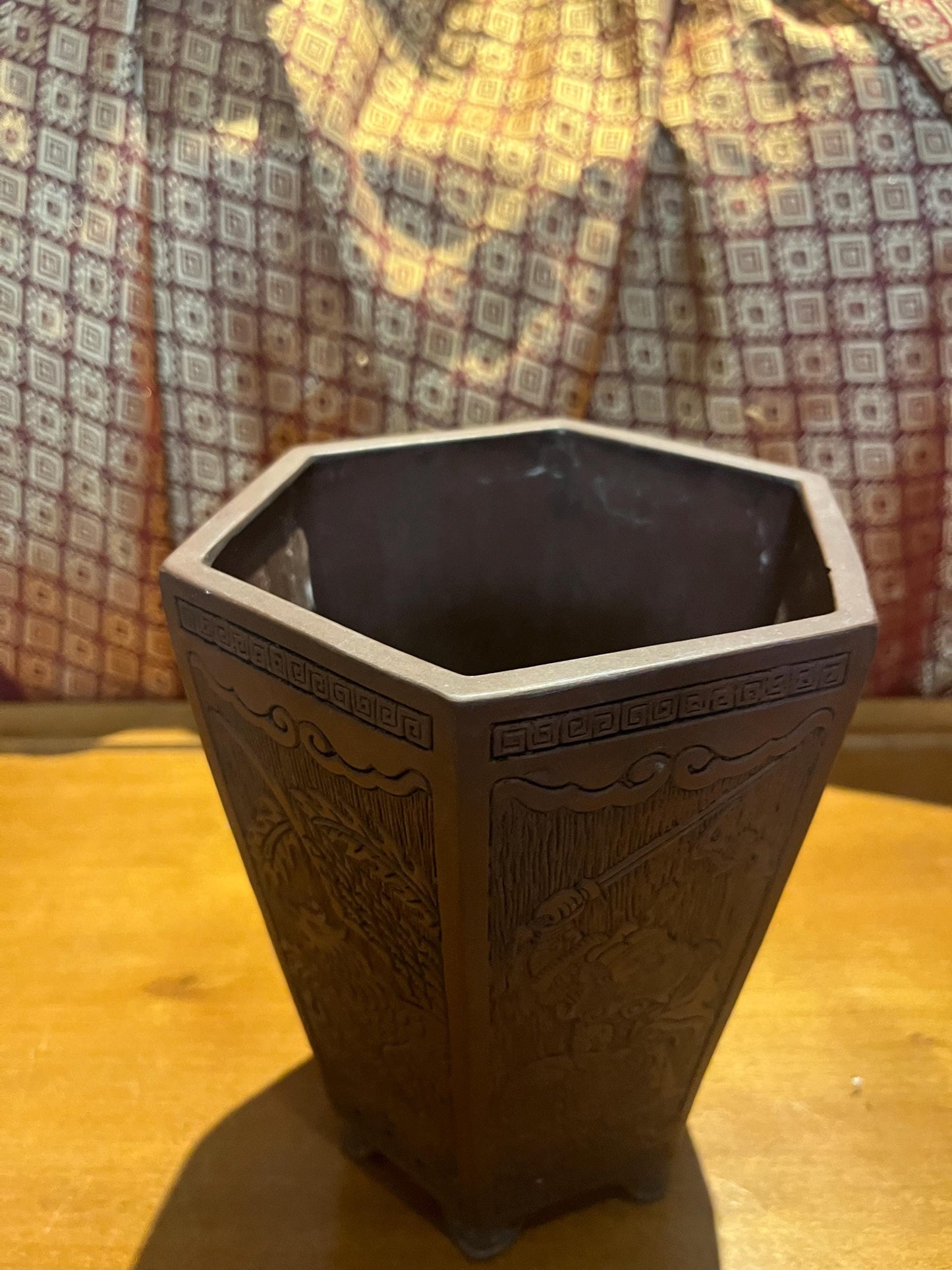 7 inch lovely Chinese purple clay antique Chinese planter  yixing ware  perfect condition