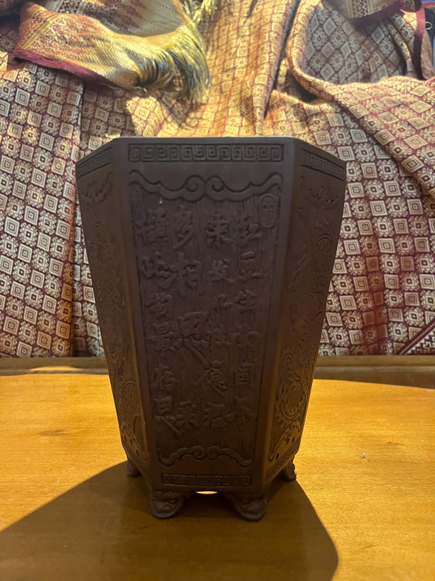 7 inch lovely Chinese purple clay antique Chinese planter  yixing ware  perfect condition