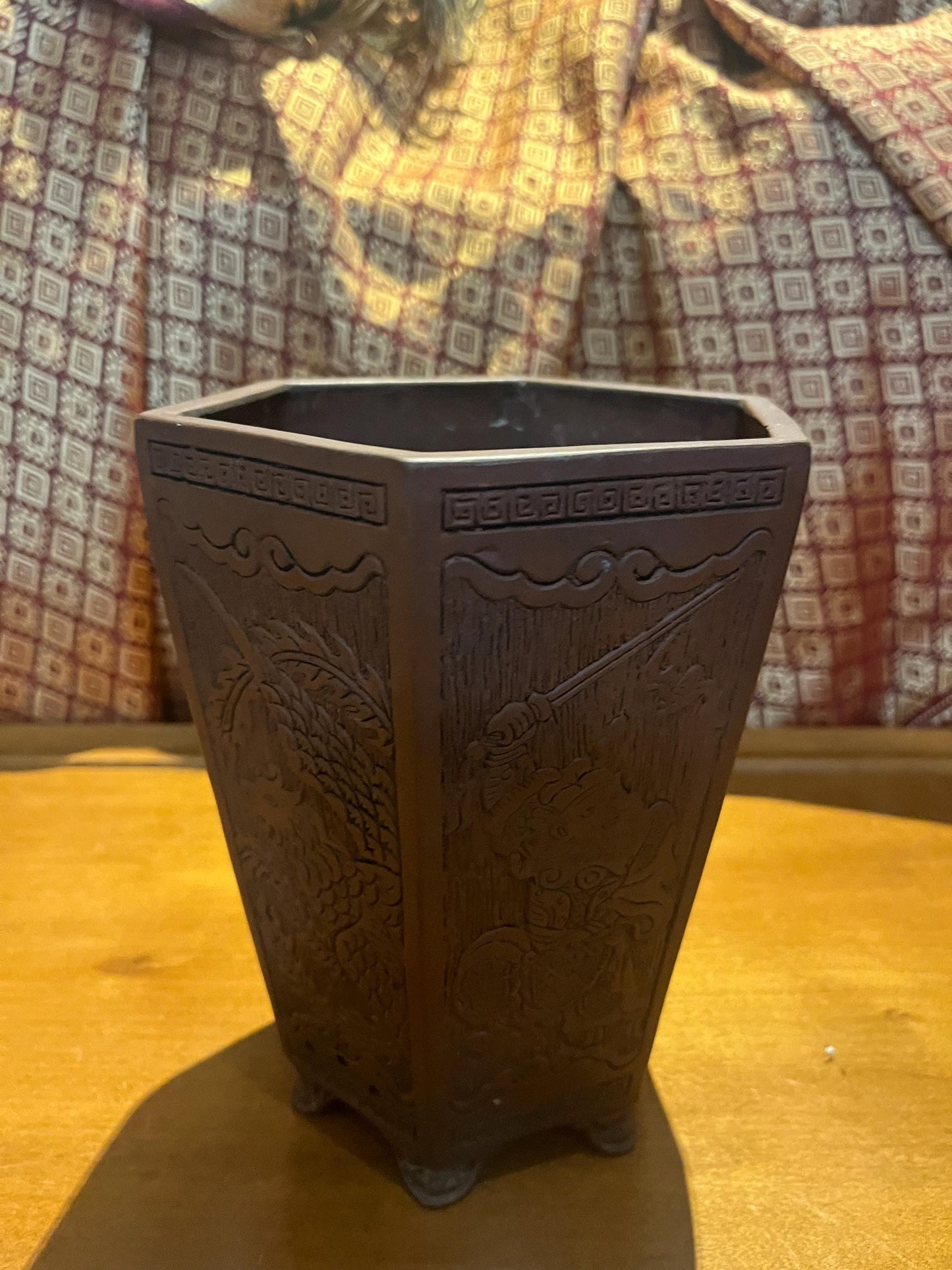 7 inch lovely Chinese purple clay antique Chinese planter  yixing ware  perfect condition