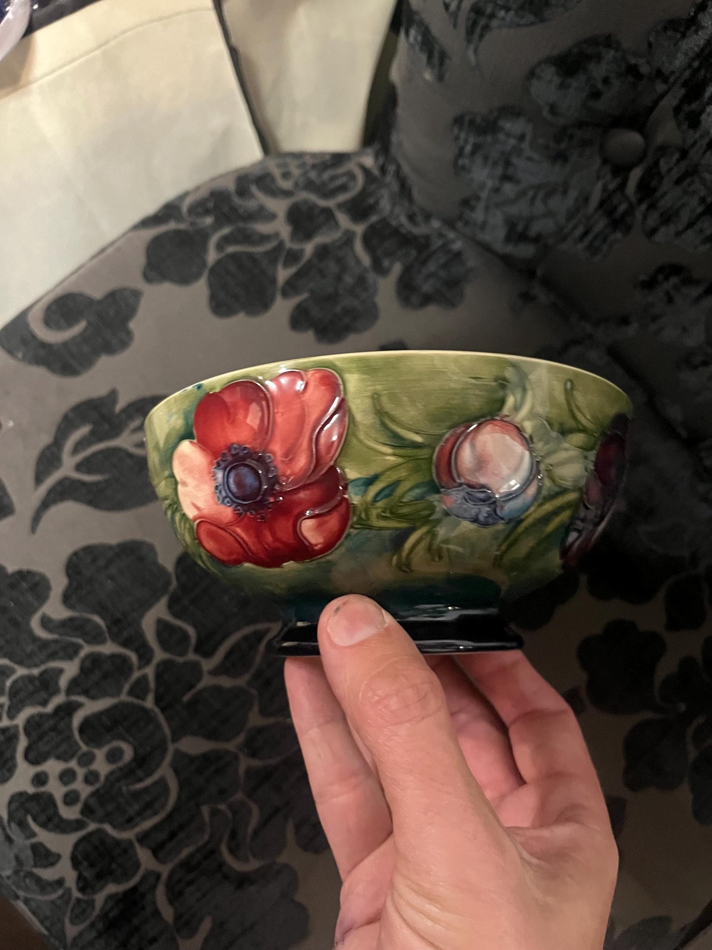 7 inch English antique signed MOORCROFT bowl  great condition and great price