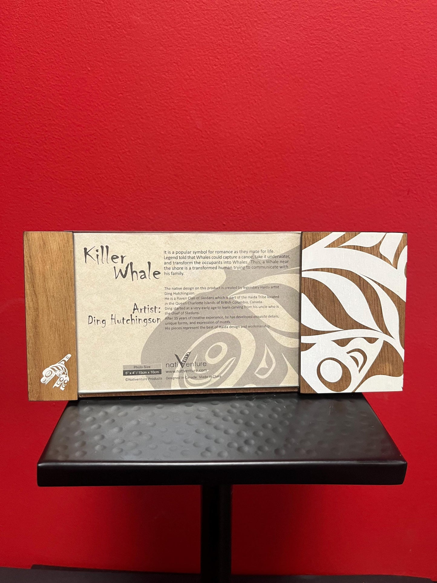 Beautiful 9 x 5 inch indigenous first nations Pacific northwest Coast photo frame fitting 6 x 4 photo -wow  killer whale  - perfect gift