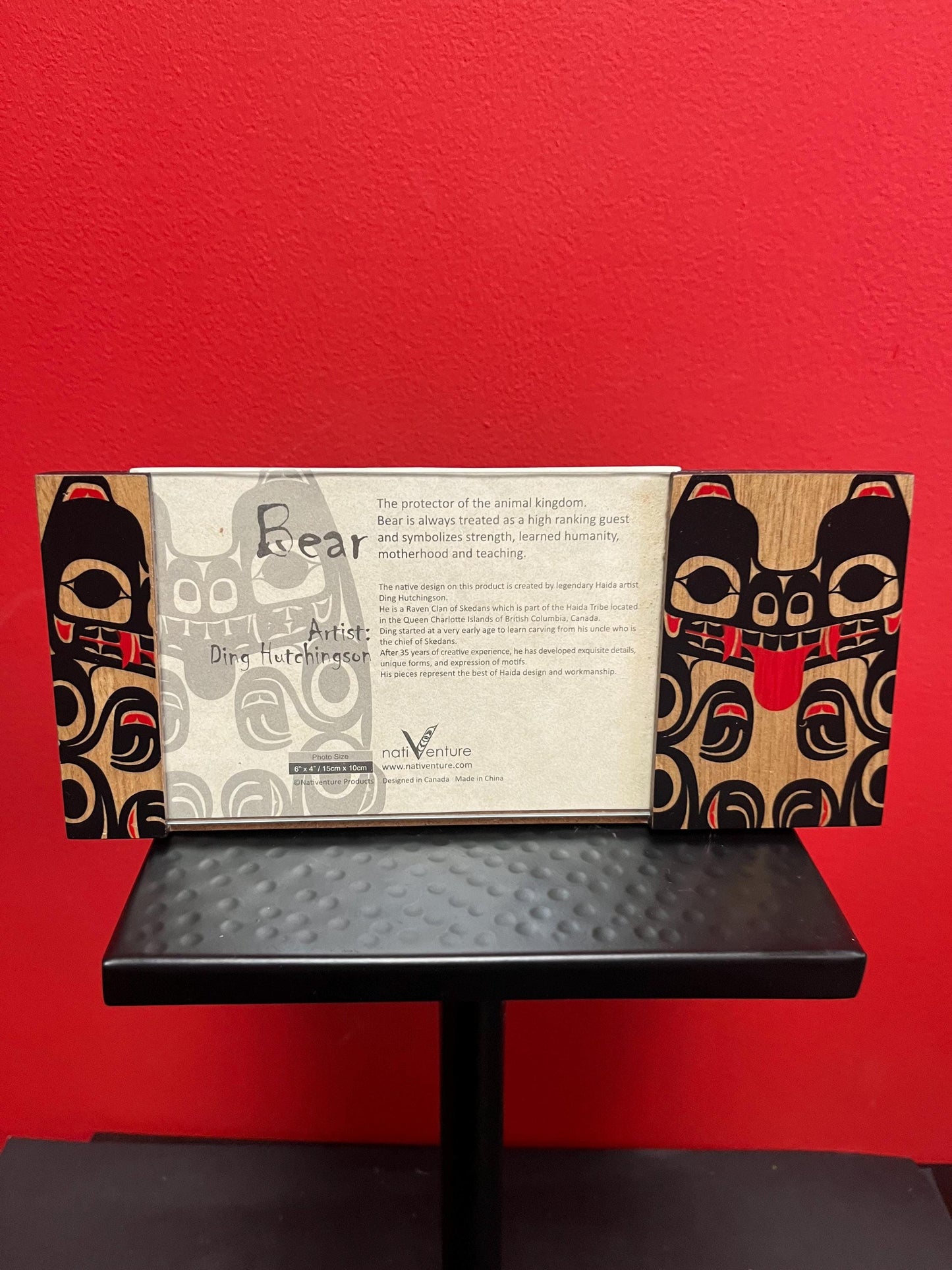 Beautiful 9 x 5 inch indigenous first nations Pacific northwest Coast photo frame fitting 6 x 4 photo -wow  Bear   - perfect gift