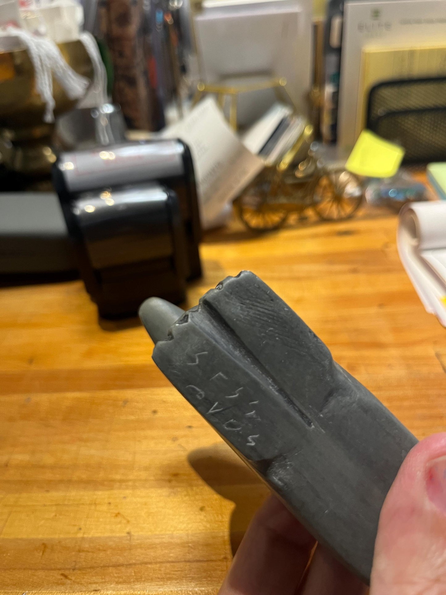 Indigenous Inuit 6 x 3 high soapstone bird  good condition and signed and good value