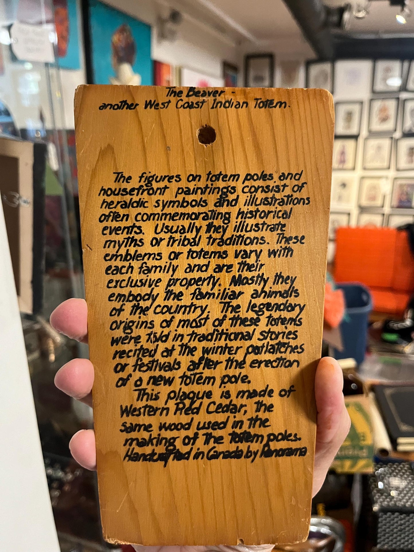 Lovely first nations Pacific Northwest Coast Beaver totem plaque on red cedar  ready to hang  great value