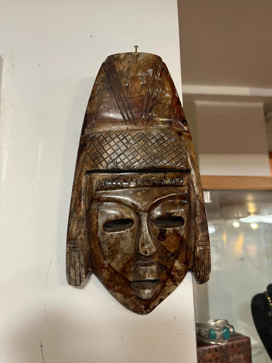 Lovely stone Aztec 9 x 5 mask   good quality and ready to hang