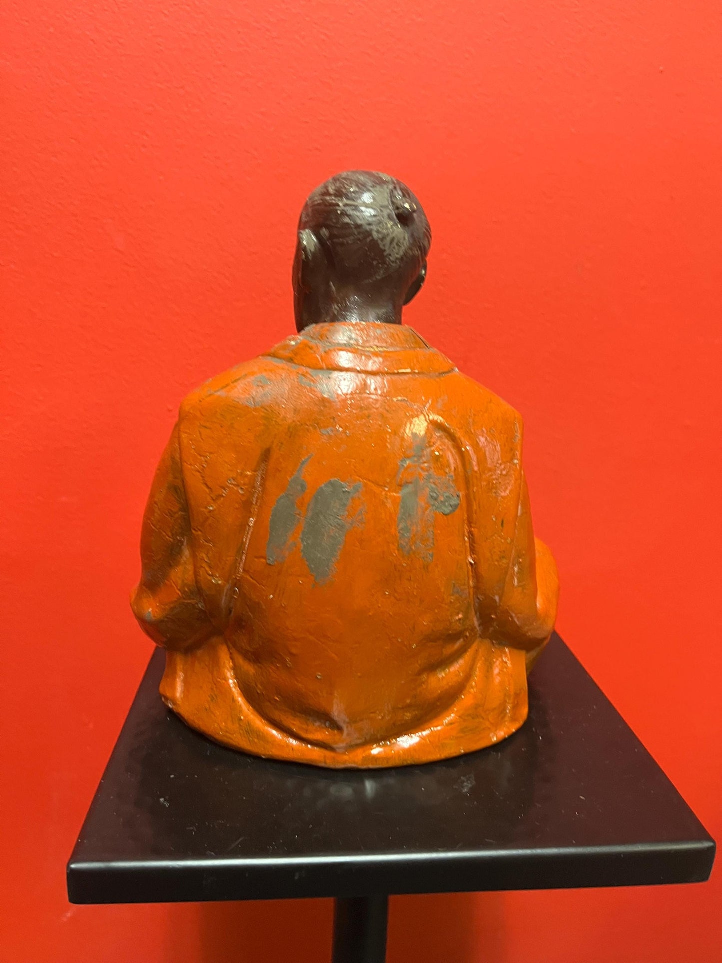 Stunning  19 century Japanese Hakada pottery statue  very hardy and great condition  rare - 8 inches tall