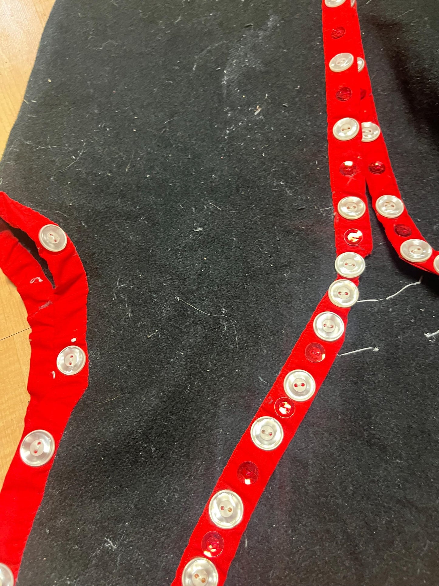 stunning authentic vintage indigenous first nations HAIDA button blanket vest  25 inches long and 17 inches wide  needs a cleaning - wow