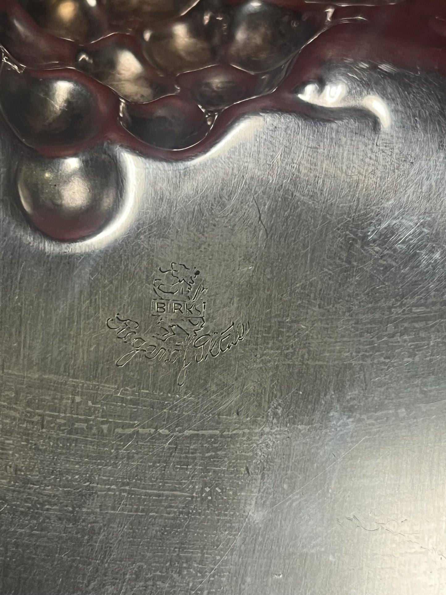 Gorgeous antique 11 x 7 heavy silver plated grape and leaf dish by BIRKS of Canada -  wonderful condition and great gift