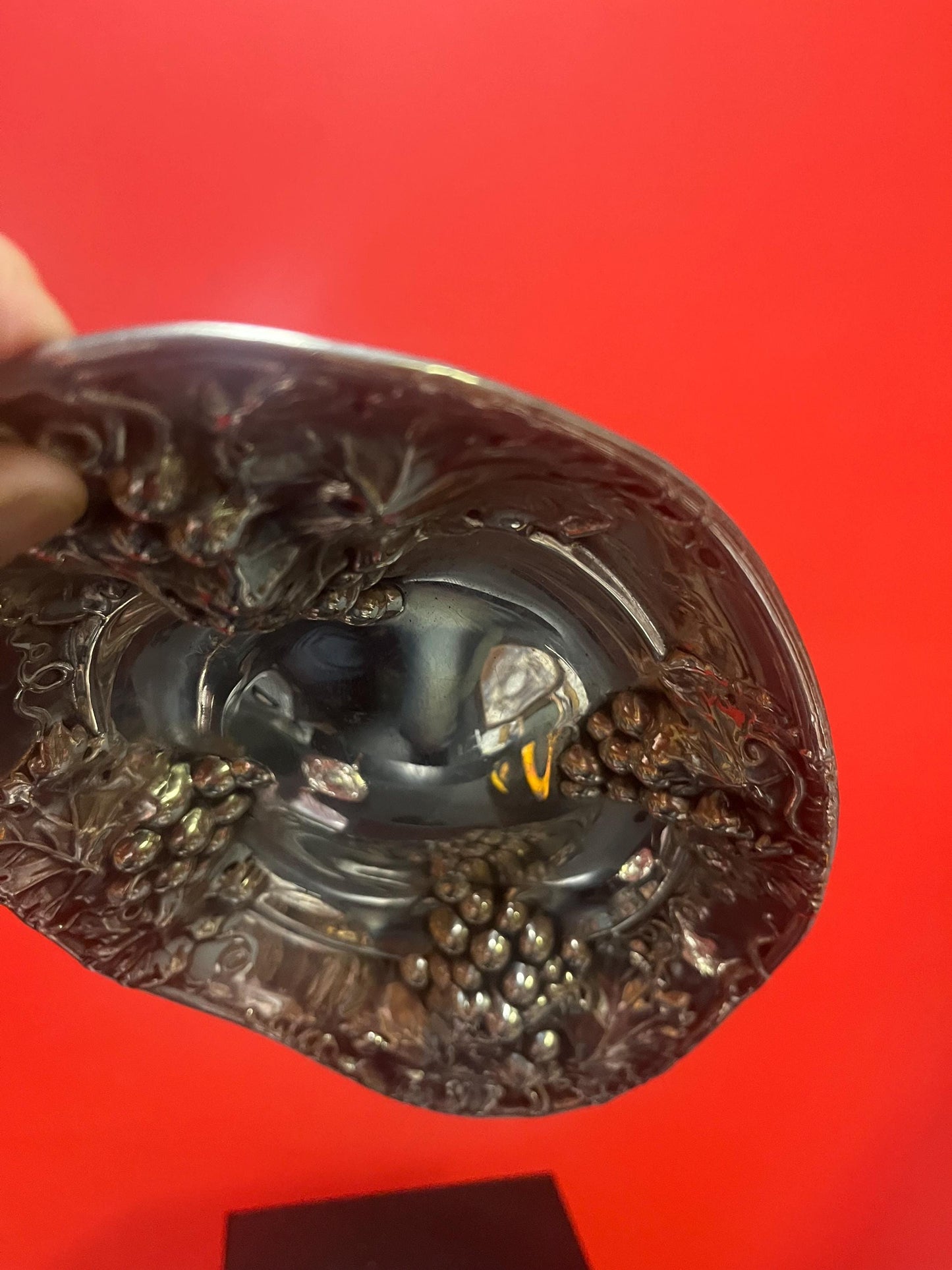 Gorgeous antique 11 x 7 heavy silver plated grape and leaf dish by BIRKS of Canada -  wonderful condition and great gift