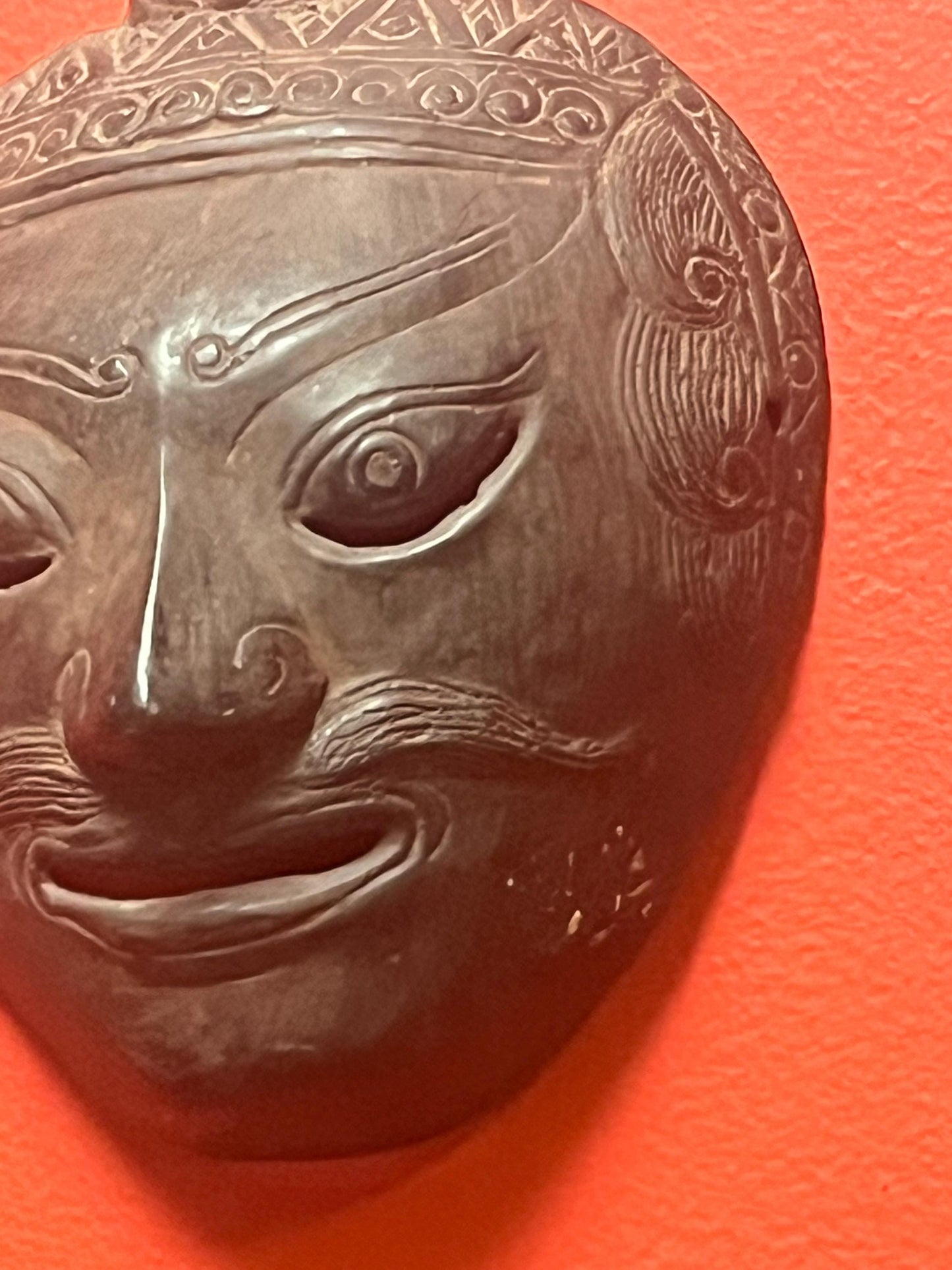 Fabulous  7 x 5 antique Burmese  bronze mask  amazing patina and imagery  really high-quality