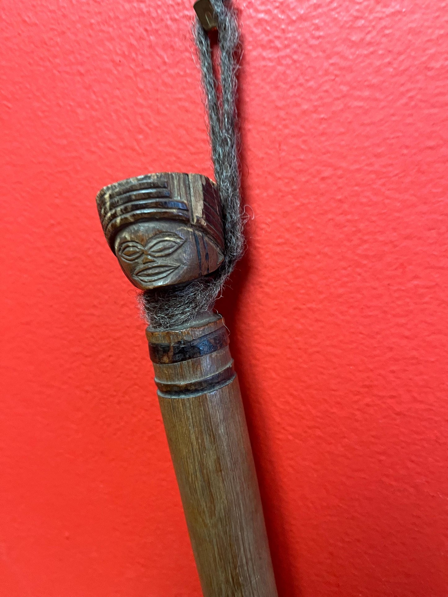 Amazing museum quality late 19th century 18 inch oceanic war club with figural head  great patina