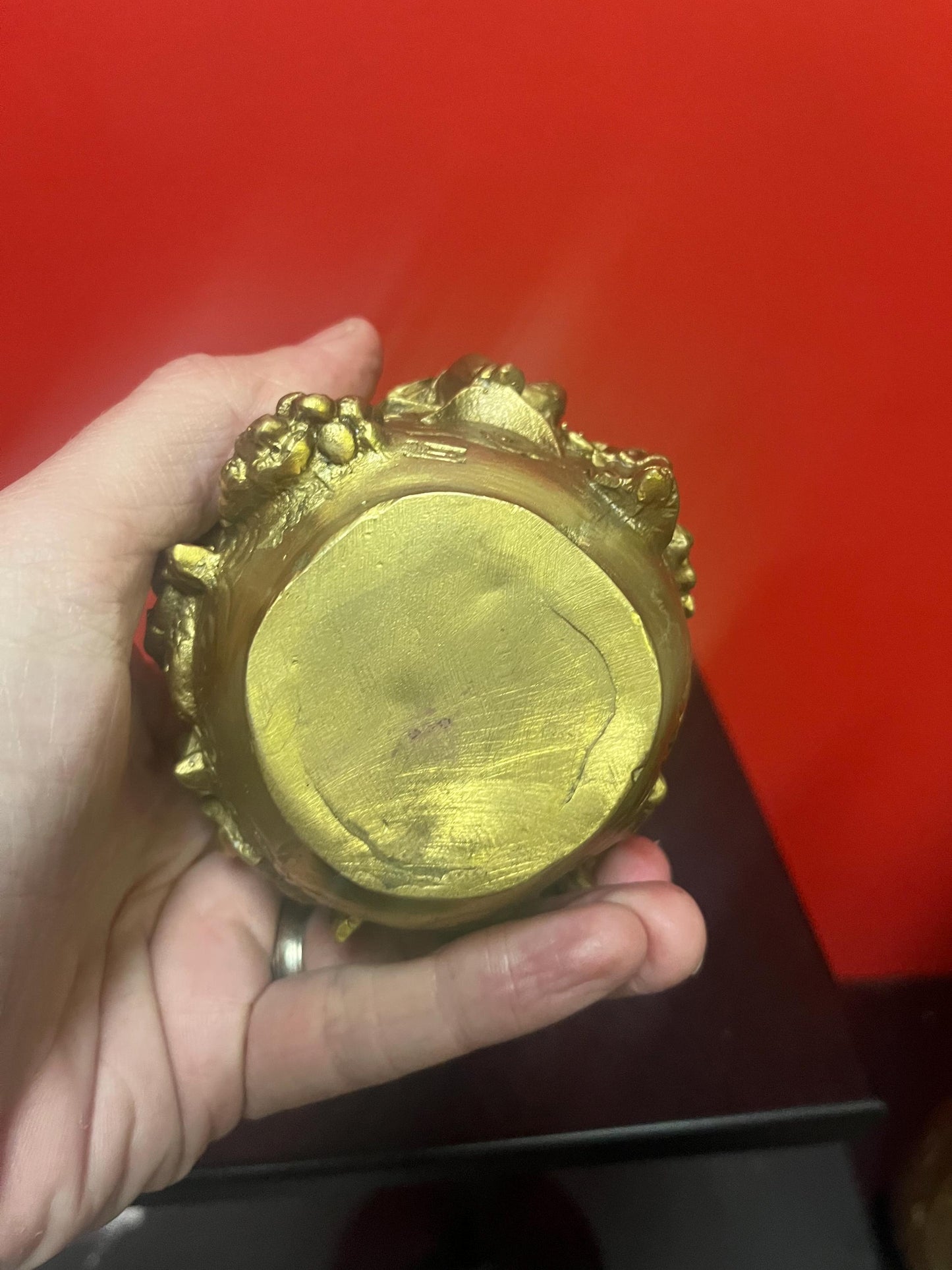 Magnificent 6 inch tall Chinese gilded bronze vase depicting Confucius - stunning piece