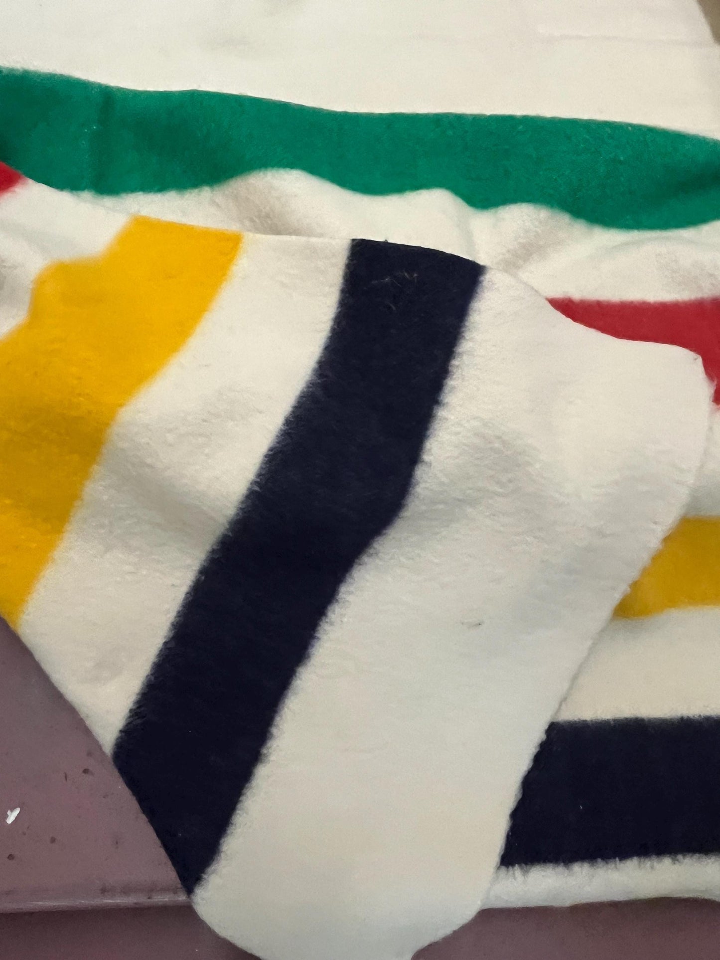 Stunning authentic 62 x 87 Hudson Bay company wool 3.5 stripe blanket in mint condition with the original tag  HBC beauty  gift alert