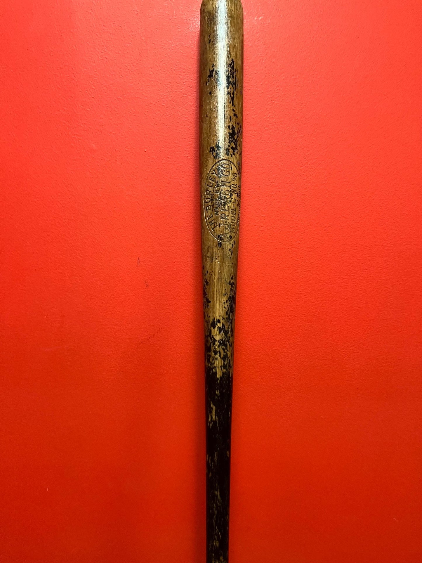 Fabulous antique the BURLEY model number 60 Philadelphia baseball bat great patina  #4