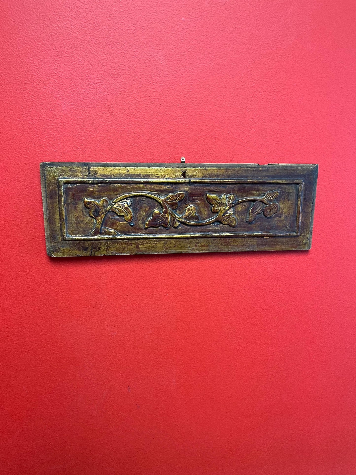 Beautiful antique Chinese 15 x 5 wall plaque  great patina -  ready to hang