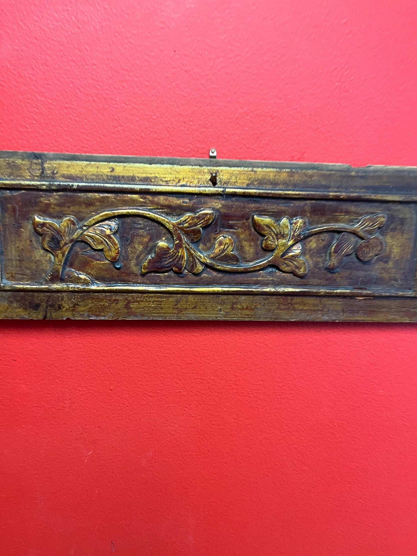 Beautiful antique Chinese 15 x 5 wall plaque  great patina -  ready to hang