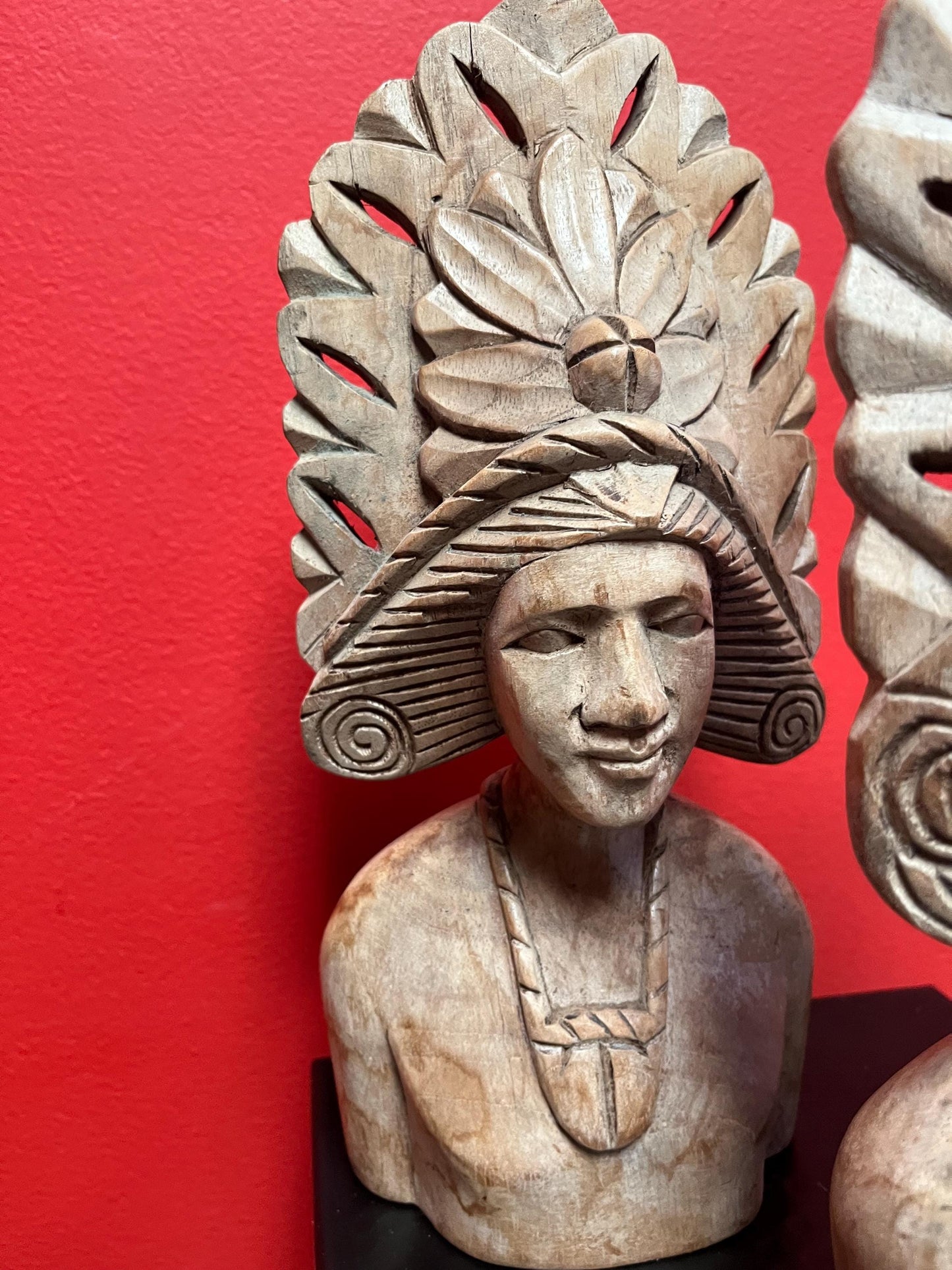 Pair of beautiful Southeast Asian  statue busts  natural Patina  10 inches high  good value