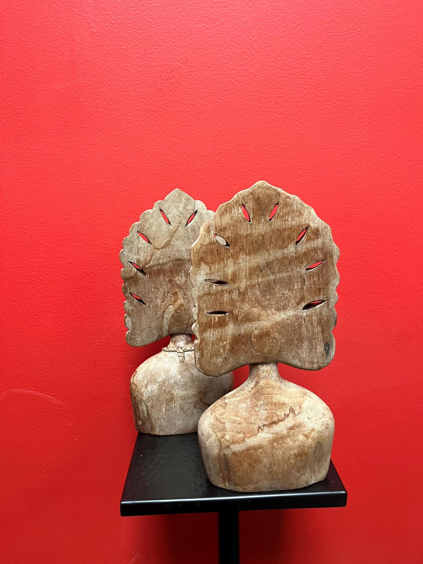 Pair of beautiful Southeast Asian  statue busts  natural Patina  10 inches high  good value