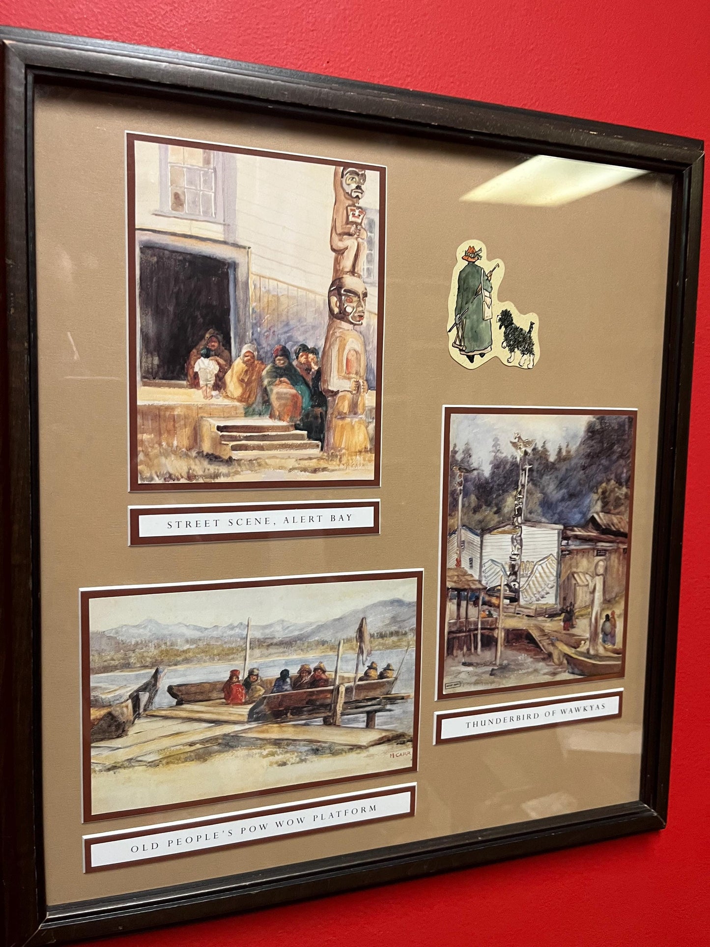 Beautiful 17 x 16 old Emily Carr print set in frame  wonderful imagery and condition Canadian history piece  wow