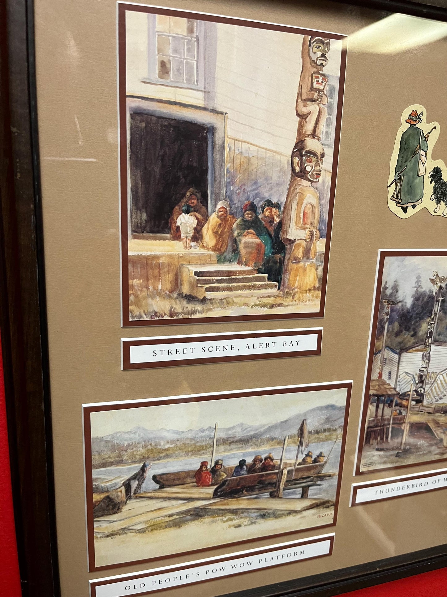 Beautiful 17 x 16 old Emily Carr print set in frame  wonderful imagery and condition Canadian history piece  wow