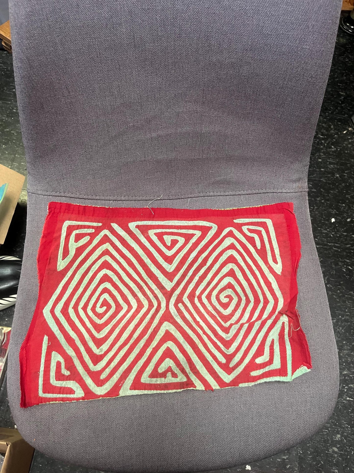 Lovely approximately 12 x 11  South American tribal mola fabric art piece  see photos