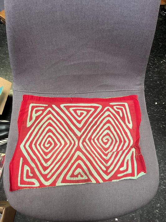 Lovely approximately 12 x 11  South American tribal mola fabric art piece  see photos