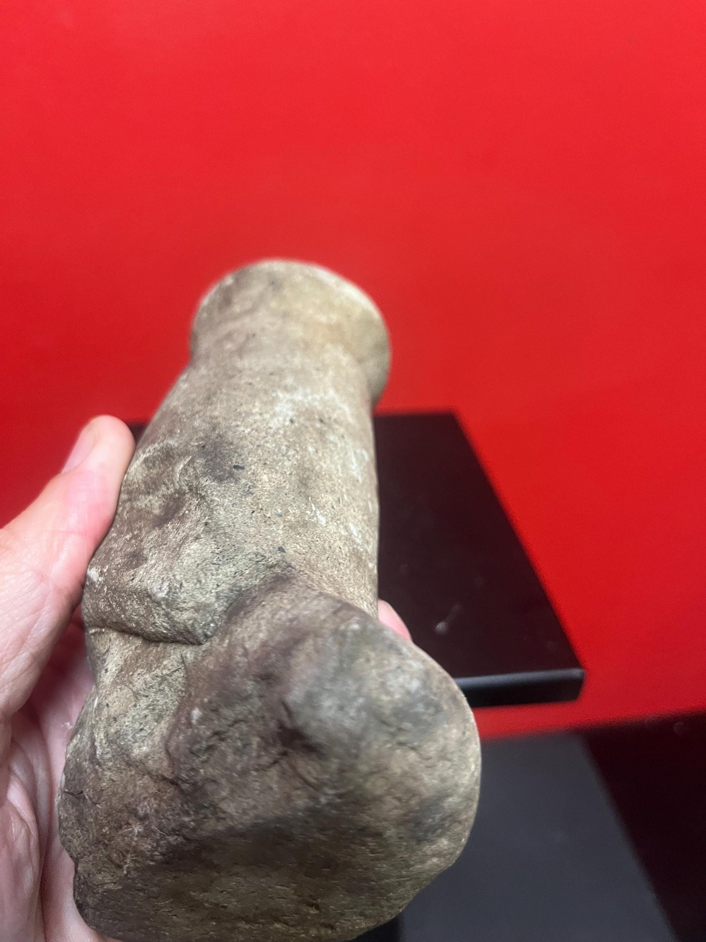 Beautiful 7 inch tall  indigenous first nations, British Columbian old old old plummet stone tool  wonderful patina   unique shape