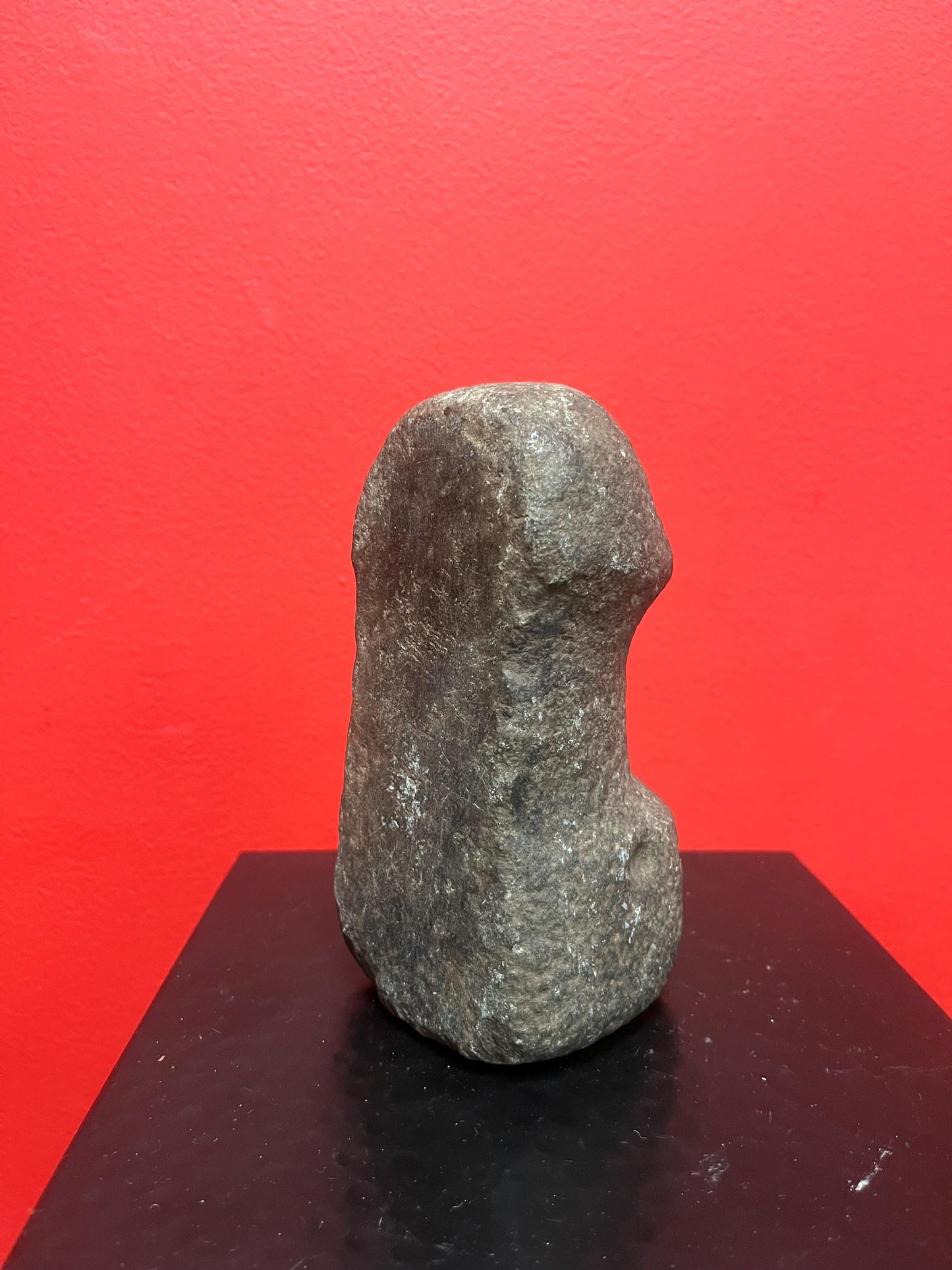 Beautiful 6 inch tall  indigenous first nations, British Columbian old old old plummet stone tool  wonderful patina   unique shape