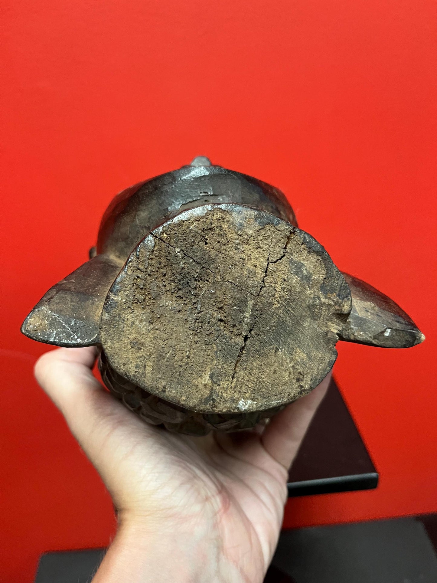 Beautiful Asian wooden 10 inch high Buddha head with serene facial look   nice quality and great value  perfect gift - 640 g