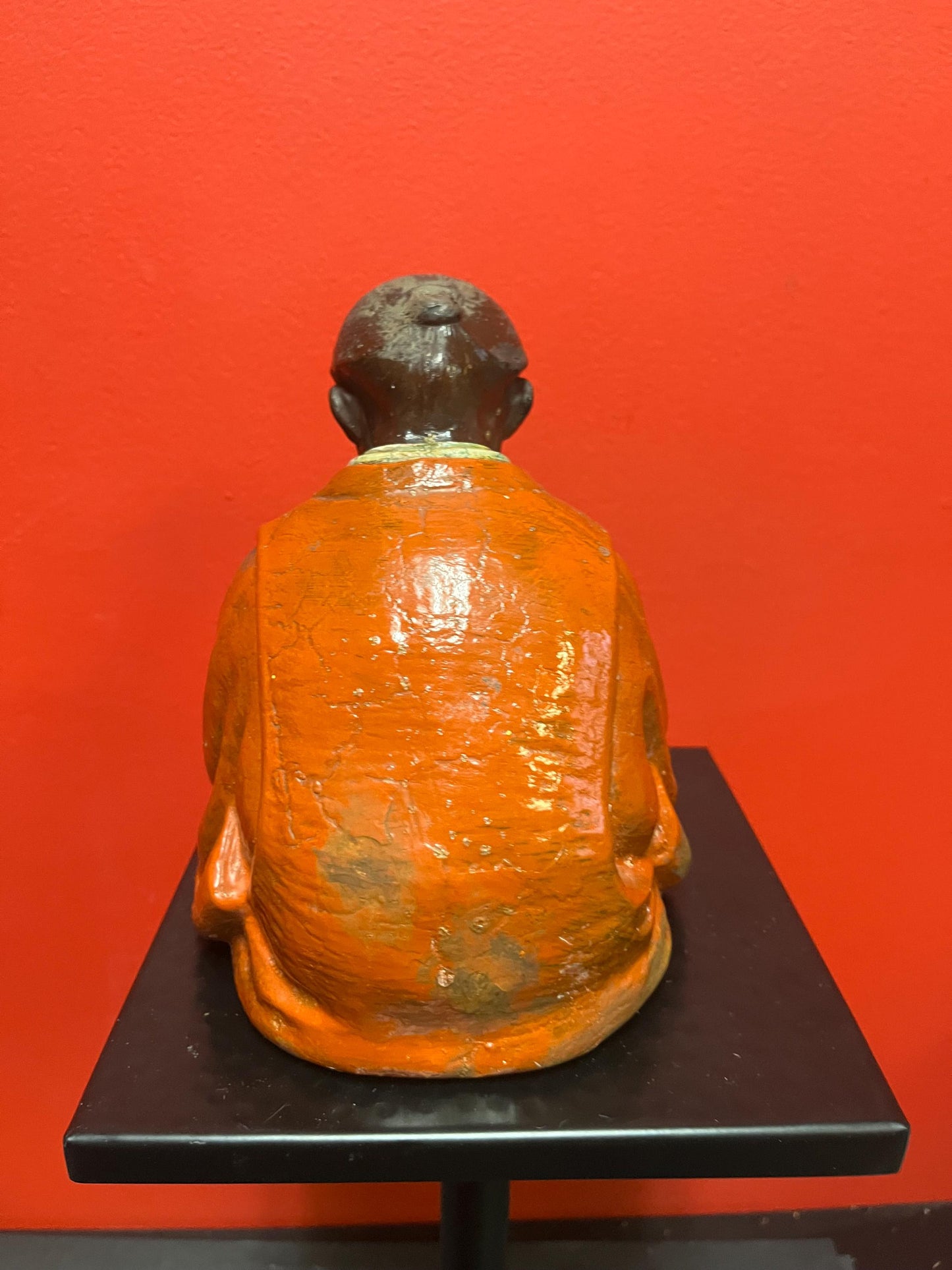 Stunning  19 century Japanese Hakada pottery statue  very hardy and great condition  rare - 9 inches tall