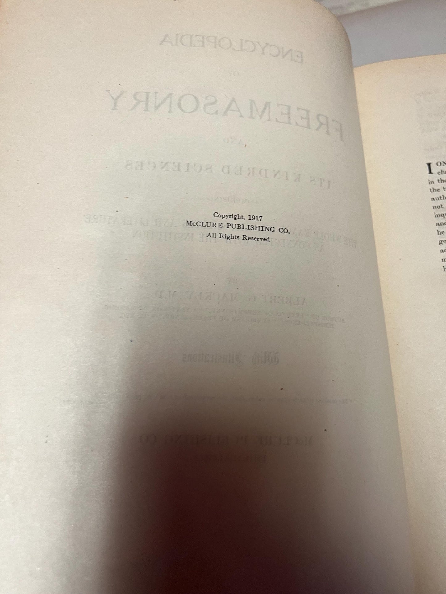 Beautiful 1917 Encyclopedia of Free masonry  good antiques condition  1046 pages  amazing gift
