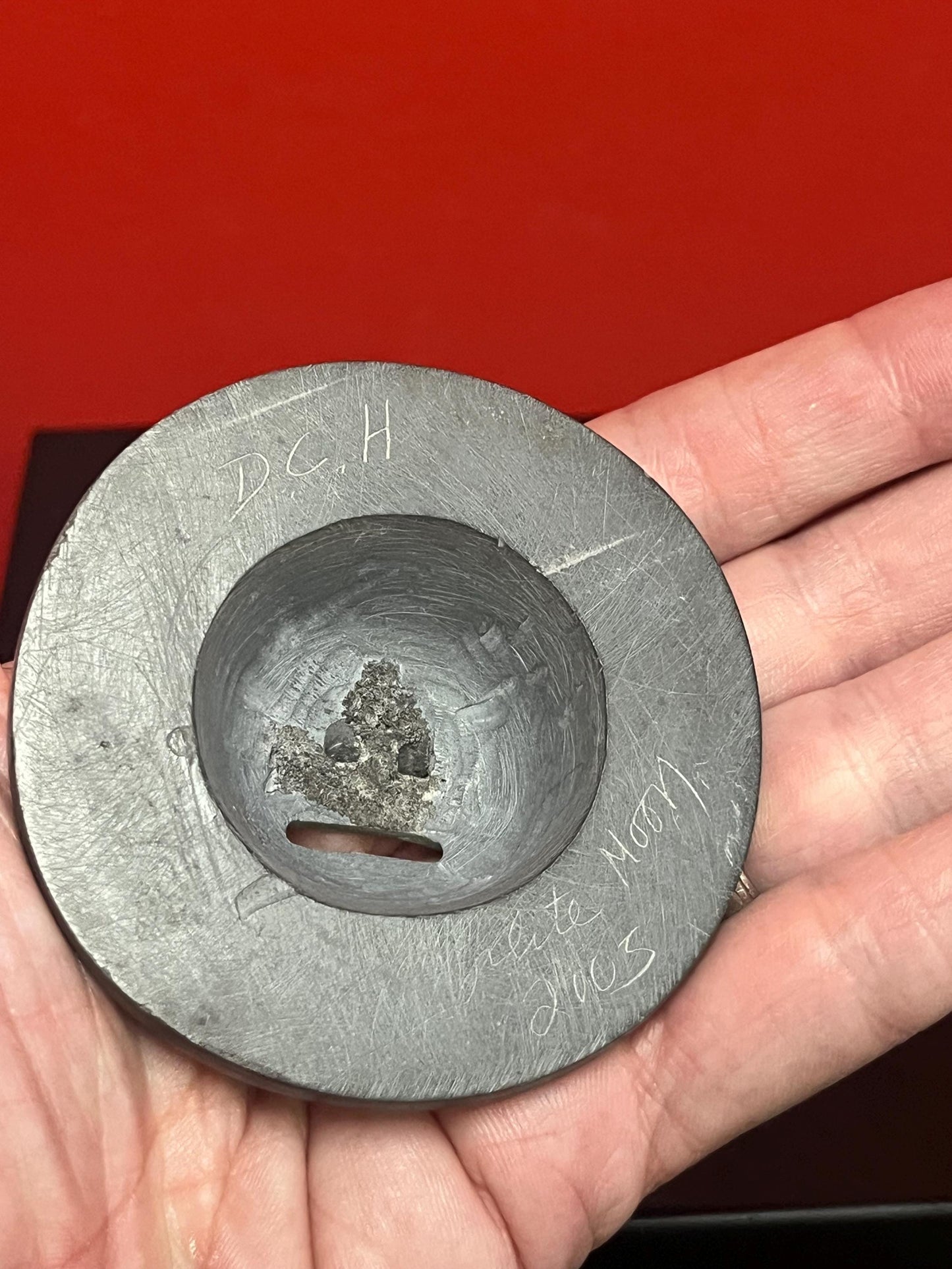 3 inch stunning argillite moon mask with abalone eyes  wonderful condition and amazing imagery!