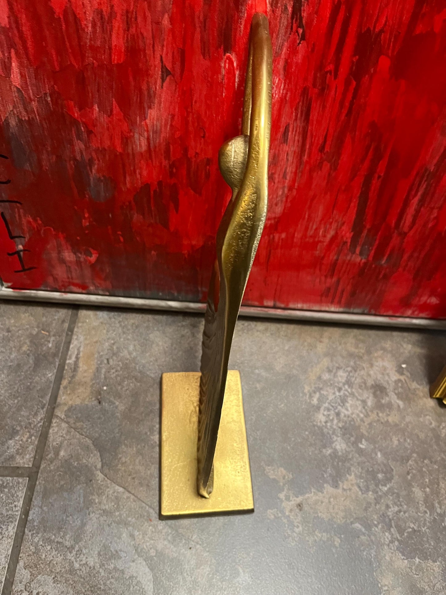 Beautiful stylized brass statue of a dancer  14 inches high