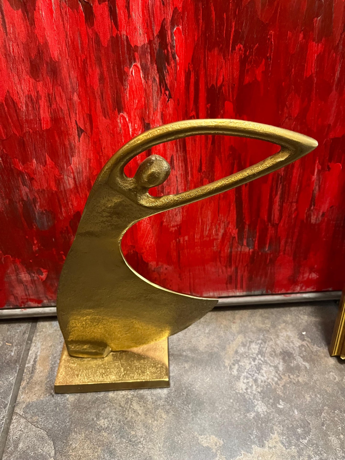 Beautiful stylized brass statue of a dancer  14 inches high