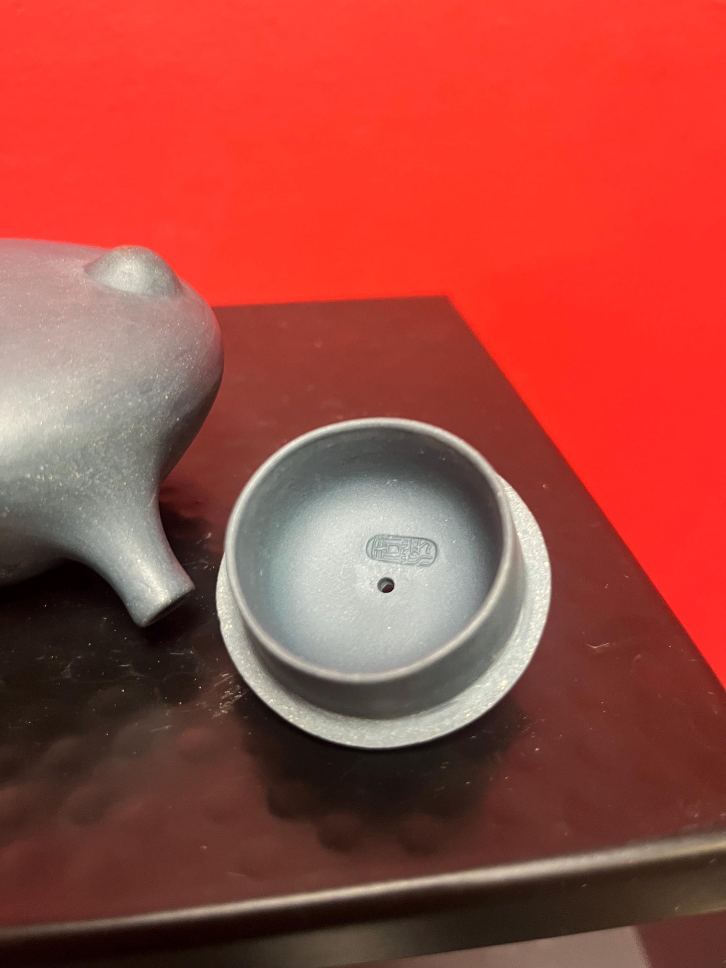 Lovely Chinese  yixing purple clay teapot  signed and cool colour  great condition