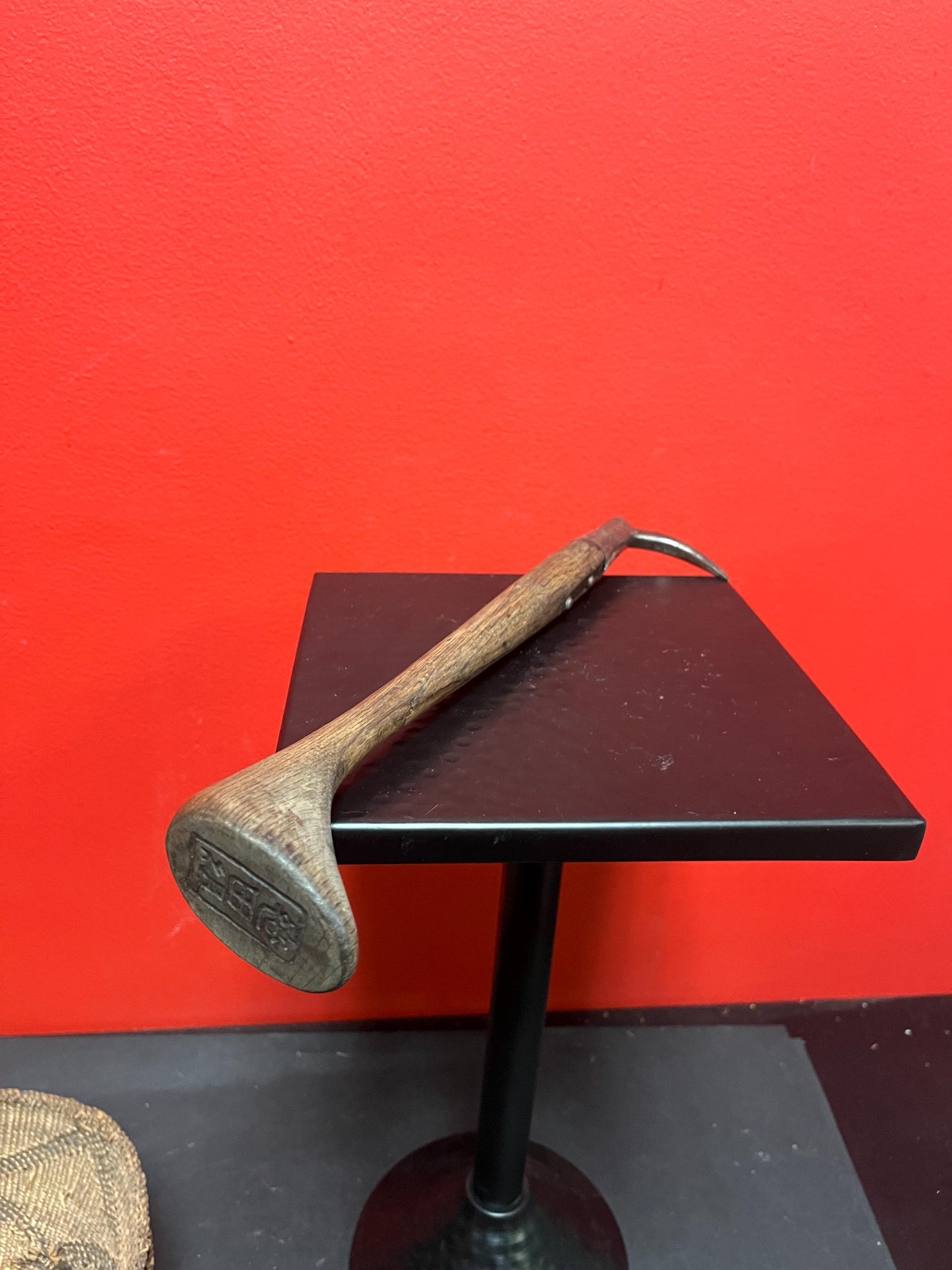 Wonderful 12 inch Japanese seal hook  amazing signature and patina  very authentic and cool piece