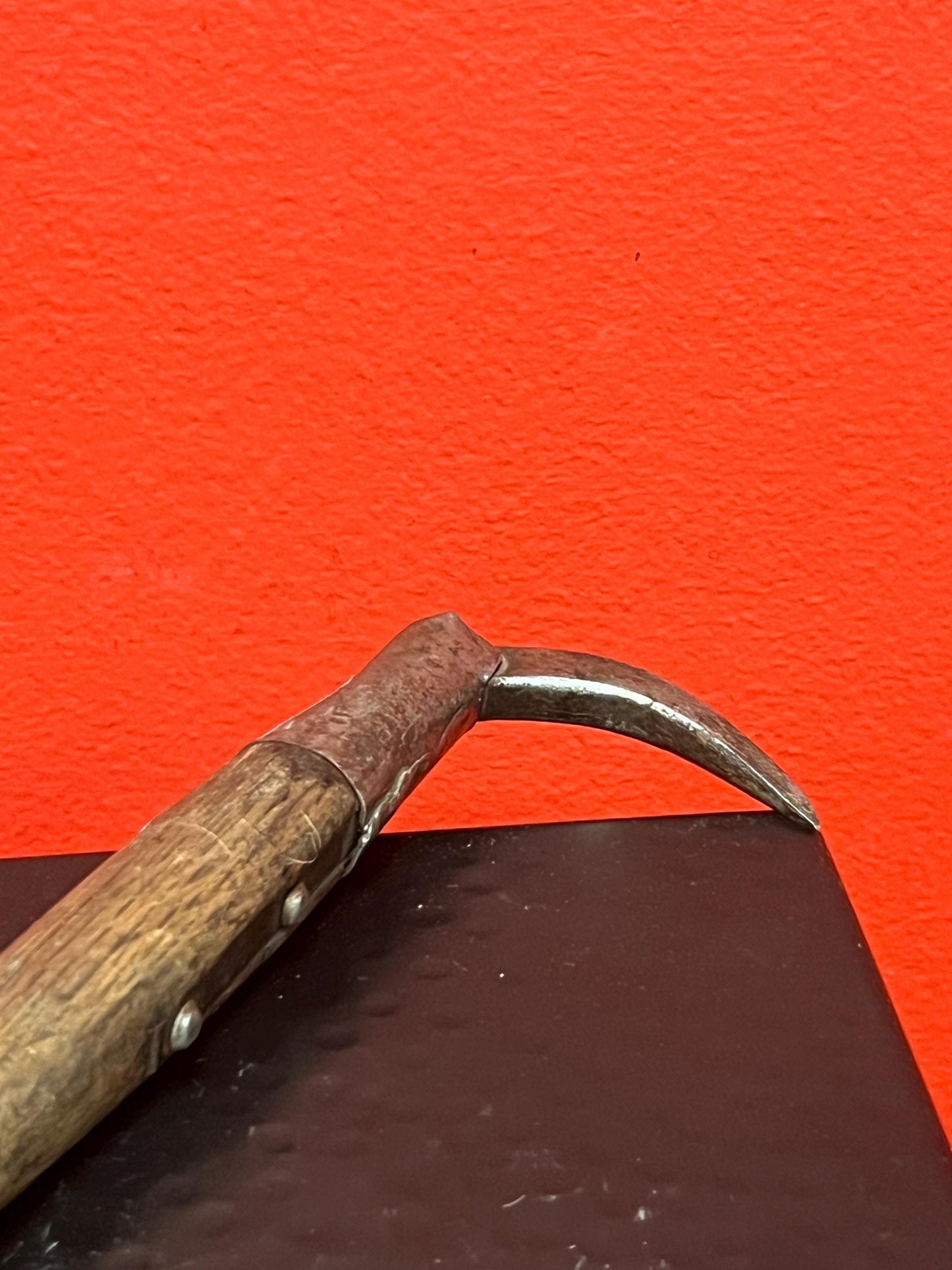 Wonderful 12 inch Japanese seal hook  amazing signature and patina  very authentic and cool piece