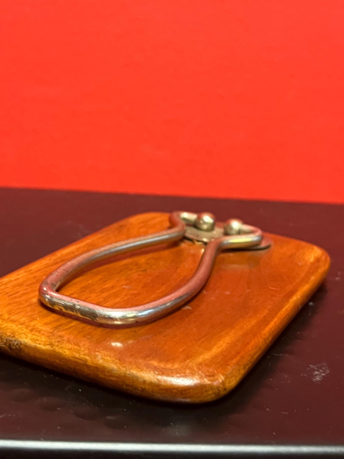 Amazing 1920s oak and bevelled glass travel mirror   perfect condition  5 x 3 wide fabulous gift